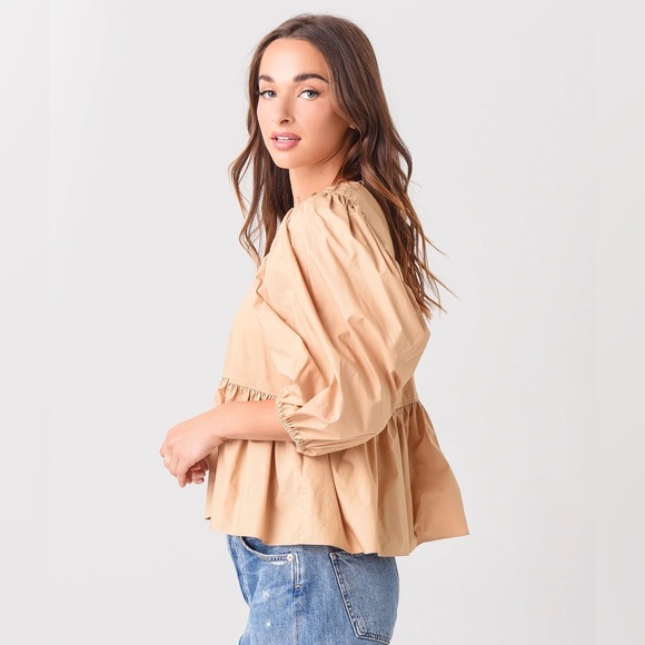 NWOT HUNTER BELL Harlow Top in Tan Size XS - Picture 4 of 12